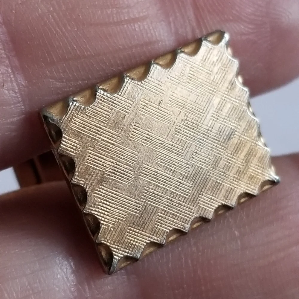 Vintage cuff links gold tone metal